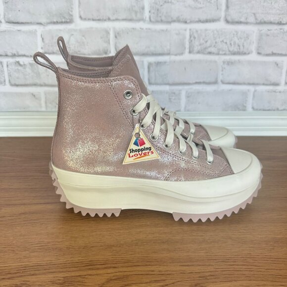 ⭐Converse Run Star Hike Hi Platform Glitter Sz 8 Men Shoes Sneaker Pink A11578C⭐ - Picture 1 of 10